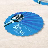 Klassische Mikrofonmusik in der Lautschrift blau Untersetzer (angewinkelt)