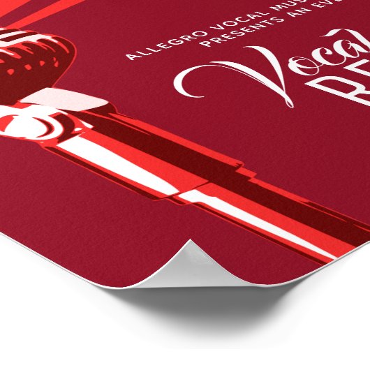 Klassische Mikrofonmusik in der Lautschrift rot Poster (Ecke)