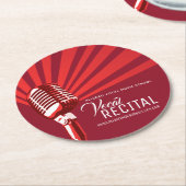 Klassische Mikrofonmusik in der Lautschrift rot Runder Pappuntersetzer (Angewinkelt)