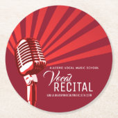 Klassische Mikrofonmusik in der Lautschrift rot Runder Pappuntersetzer (Vorderseite)