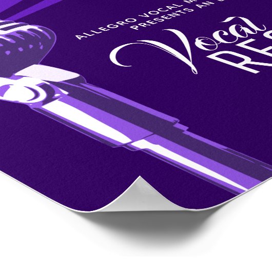 Klassische Mikrofonmusik lila Poster (Ecke)