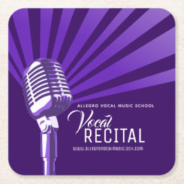 Klassische Mikrofonmusik lila Rechteckiger Pappuntersetzer