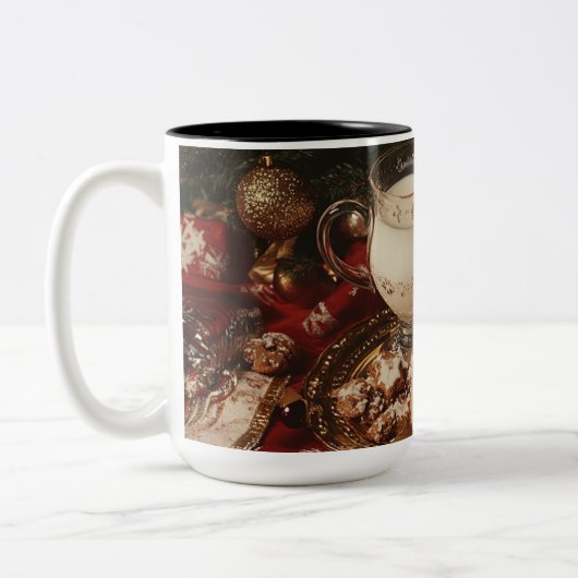 Klassische Milch und Cookies Zweifarbige Tasse (Links)