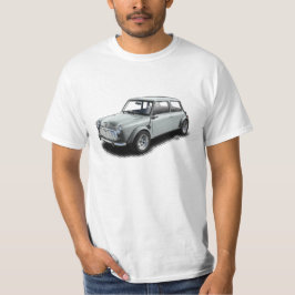 Klassische Miniauto des Silber-1969 auf weißem T - T-Shirt