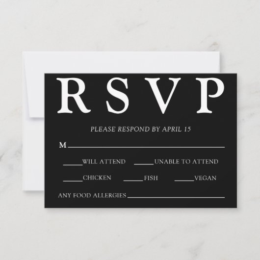Klassische Minimal Altes Geld Ästhetische einfache RSVP Karte (Vorderseite)