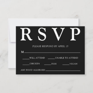 Klassische Minimal Altes Geld Ästhetische einfache RSVP Karte