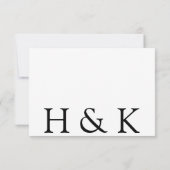 Klassische Minimal Altes Geld Ästhetische einfache RSVP Karte (Rückseite)