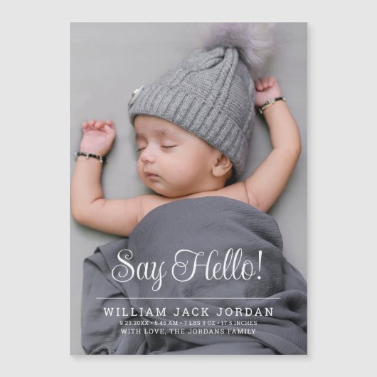 Klassische Minimal-Babyausweis Magnetkarte (Vorderseite)