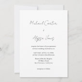 Klassische Minimal-Foto-Handschrift-Hochzeit Einladung (Rückseite)