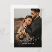 Klassische Minimal-Foto-Handschrift-Hochzeit Save The Date (Vorne/Hinten)