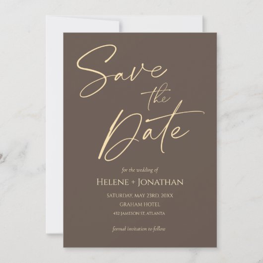 Klassische Minimal-Hochzeit Save the Date Einladung (Vorderseite)