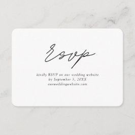 Klassische Minimal-Hochzeitskarte RSVP Begleitkarte