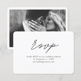 Klassische Minimal-Hochzeitskarte RSVP Begleitkarte