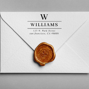 Klassische Minimal-Monogramm-Rücksendeadresse Permastempel