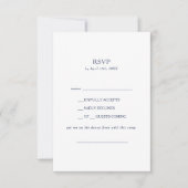 Klassische Minimal Navy Blue Song Request RSVP Car Karte (Vorderseite)