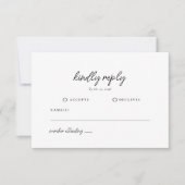 Klassische Minimal-SkriptWedding RSVP Karte (Vorderseite)