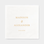 Klassische Minimal Wedding Gold Foil geprägte Napk Servietten Mit Folie (Vorderseite)