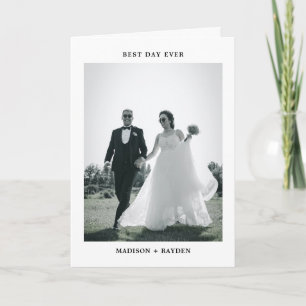 Klassische minimale Foto-Hochzeitskarte gefaltet Dankeskarte