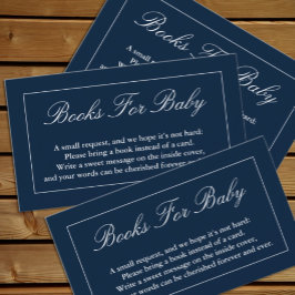 Klassische Minimalistisch Navy Blue Books für Baby Begleitkarte