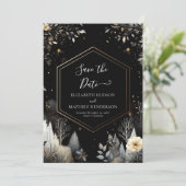 Klassische Minimalistisch verzauberte Waldhochzeit Save The Date (Stehend Vorderseite)