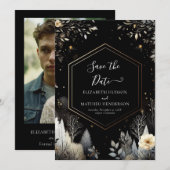 Klassische Minimalistisch verzauberte Waldhochzeit Save The Date (Vorne/Hinten)