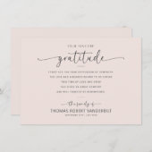 Klassische Minimalistische Beerdigung in Weiß und Dankeskarte (Vorne/Hinten)