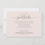 Klassische Minimalistische Beerdigung in Weiß und Dankeskarte (Vorderseite)