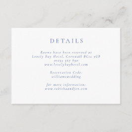 Klassische Minimalistische Blau- und Weiße Hochzei Begleitkarte