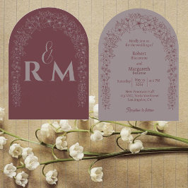 Klassische Minimalistische Blumenstrauß-Hochzeit Einladung