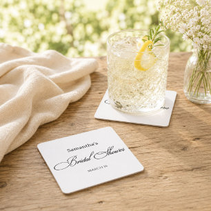 Klassische minimalistische Brautparty  Rechteckiger Pappuntersetzer