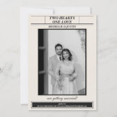 Klassische Minimalistische Elegante Foto Hochzeit Einladung (Rückseite)