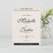 Klassische Minimalistische Elegante Foto Hochzeit Save The Date (Stehend Vorderseite)