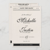 Klassische Minimalistische Elegante Foto Hochzeit Save The Date (Vorne/Hinten)