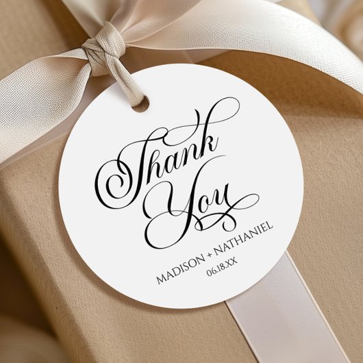 Klassische Minimalistische, elegante Script-Hochze Geschenkanhänger