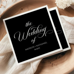Klassische Minimalistische, elegante Script-Hochze Serviette