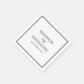 Klassische Minimalistische, elegante Script-Hochze Serviette (Ecke)