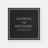 Klassische Minimalistische, elegante Script-Hochze Serviette (Vorderseite)