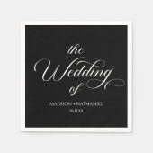 Klassische Minimalistische, elegante Script-Hochze Serviette (Vorderseite)