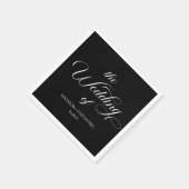 Klassische Minimalistische, elegante Script-Hochze Serviette (Ecke)