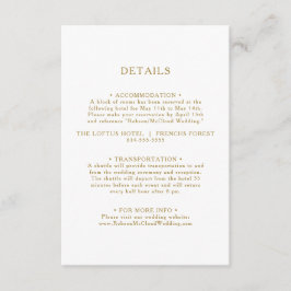 Klassische Minimalistische Gold Details Umschließu Begleitkarte