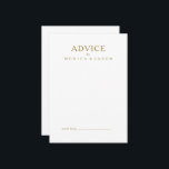 Klassische Minimalistische Gold-Hochzeitsratenkart Hinweiskarte<br><div class="desc">Diese klassische,  minimalistische Gold Hochzeitsratenkarte ist ideal für ein einfaches und elegantes Ereignis. Die Vintage Typografie verleiht ihr eine klassische formale Touch. Behalt es so,  wie es ist,  oder wähle es aus,  um es mit Kunstwerken oder Grafiken deiner Wahl zu personalisieren.</div>
