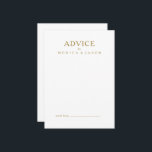Klassische Minimalistische Gold-Hochzeitsratenkart Hinweiskarte<br><div class="desc">Diese klassische,  minimalistische Gold Hochzeitsratenkarte ist ideal für ein einfaches und elegantes Ereignis. Die Vintage Typografie verleiht ihr eine klassische formale Touch. Behalt es so,  wie es ist,  oder wähle es aus,  um es mit Kunstwerken oder Grafiken deiner Wahl zu personalisieren.</div>