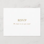 Klassische Minimalistische Gold-Menü-RSVP-Karte Postkarte (Vorderseite)