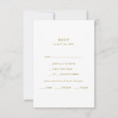 Klassische Minimalistische Gold-Menü-RSVP-Karte RSVP Karte (Vorderseite)