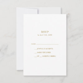 Klassische Minimalistische Gold RSVP-Karte RSVP Karte