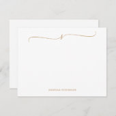 Klassische Minimalistische Goldkalligrafie Mitteilungskarte (Vorne/Hinten)