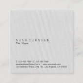 Klassische Minimalistische graue Quadratische Visitenkarte (Rückseite)