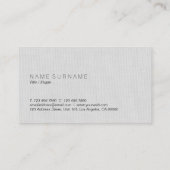 Klassische Minimalistische graue Visitenkarte (Rückseite)
