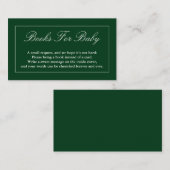 Klassische Minimalistische grüne Bücher für Kinder Begleitkarte (Vorne/Hinten)