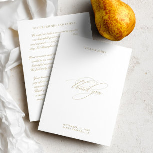 Klassische Minimalistische Hochzeit Dankeskarte